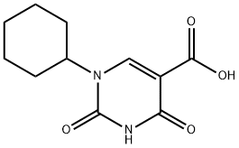1-cyclohexyl-2,4-dioxo-pyrimidine-5-carboxylic acid Struktur
