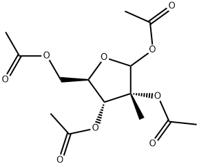 2-C-甲基-D-呋喃核糖四乙酸酯, 306960-25-8, 结构式