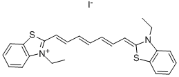 3-エチル-2-[7-[3-エチルベンゾチアゾール-2(3H)-イリデン]-1,3,5-ヘプタトリエニル]ベンゾチアゾール-3-イウム·ヨージド 化学構造式