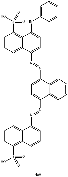 8-(フェニルアミノ)-5-[[4-[(5-スルホ-1-ナフチル)アゾ]-1-ナフチル]アゾ]-1-ナフタレンスルホン酸二ナトリウム 化学構造式