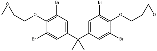 4,4'-イソプロピリデンビス[1-(グリシジルオキシ)-2,6-ジブロモベンゼン] 化学構造式