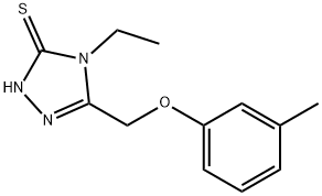 4-エチル-5-[(3-メチルフェノキシ)メチル]-4H-1,2,4-トリアゾール-3-チオール 化学構造式