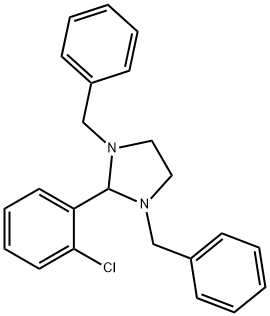 2-(2-CHLOROPHENYL)-1,3-BIS(PHENYLMETHYL)-IMIDAZOLIDINE Structure