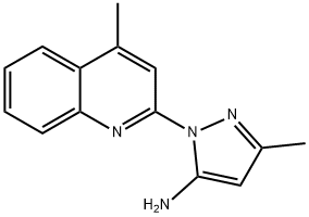 3-メチル-1-(4-メチル-2-キノリニル)-1H-ピラゾール-5-アミン 化学構造式