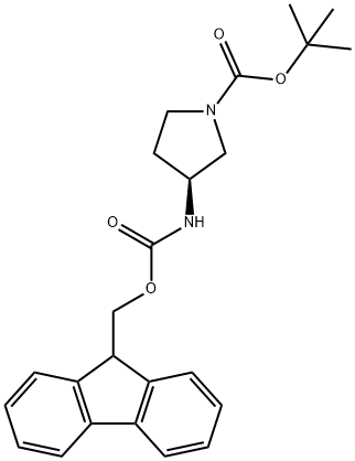 (S)-N-BOC-3-N-FMOC-氨基吡咯烷 结构式
