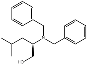 (S)-2-(ジベンジルアミノ)-4-メチル-1-ペンタノール 化学構造式