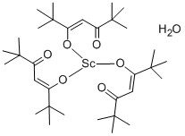 スカンジウム(III)トリス(2,2,6,6-テトラメチル-3,5-ヘブタンジオナート) 水和物 化学構造式