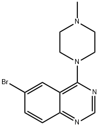 6-ブロモ-4-(4-メチルピペラジン-1-イル)キナゾリン 化学構造式