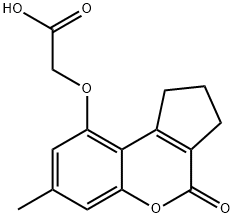 [(7-メチル-4-オキソ-1,2,3,4-テトラヒドロシクロペンタ[C]クロメン-9-イル)オキシ]酢酸 化学構造式