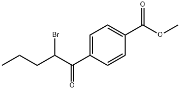 4-(2-BROMO-PENTANOYL)-BENZOIC ACIDMETHYL ESTER 化学構造式