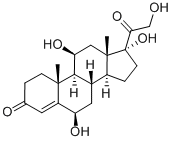 6α,11β,17α,21-テトラヒドロキシプレグナ-4-エン-3,20-ジオン 化学構造式