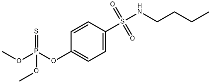 ホスホロチオ酸O,O-ジメチルO-[4-(ブチルスルファモイル)フェニル] 化学構造式