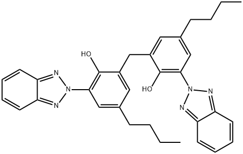 2,2'-メチレンビス[4-tert-ブチル-6-(2H-ベンゾトリアゾール-2-イル)フェノール] 化学構造式
