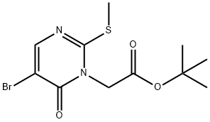 TERT-ブチル5-ブロモ-2-(メチルチオ)-6-オキソピリミジン-1-アセタート 化学構造式