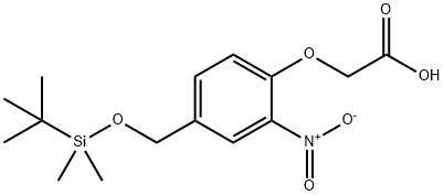 2-[4-(tert-ブチルジメチルシリルオキシメチル)-2-ニトロフェノキシ]酢酸 化学構造式