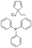 (エチルシクロペンタジエニル)(トリフェニルホスフィン)銅(I) 化学構造式