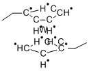 ビス(エチルシクロペンタジエニル)タングステン(IV)=ジヒドリド 化学構造式