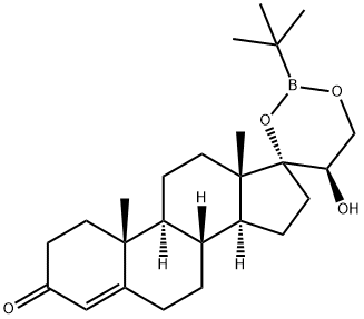 (20R)-17,21-[(tert-Butylboranediyl)bis(oxy)]-20-hydroxypregn-4-en-3-one,30888-43-8,结构式