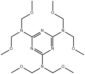 2,4,6-トリス[ビス(メトキシメチル)アミノ]-1,3,5-トリアジン 化学構造式