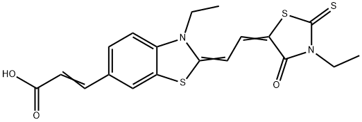 6-Benzothiazolineacrylic  acid,  3-ethyl-2-[2-(3-ethyl-4-oxo-2-thioxo-5-thiazolidinylidene)ethylidene]-  (7CI,8CI) Structure