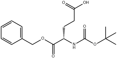 N-(tert-ブトキシカルボニル)-L-グルタミン酸1-ベンジル 化学構造式