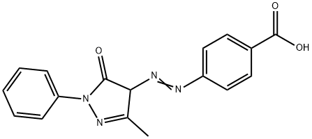 4-[(4,5-dihydro-3-methyl-5-oxo-1-phenyl-1H-pyrazol-4-yl)azo]benzoic acid Structure