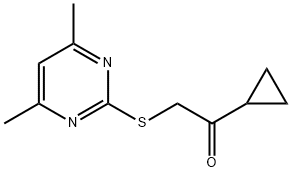 1-シクロプロピル-2-[(4,6-ジメチルピリミジン-2-イル)チオ]エタノン 化学構造式
