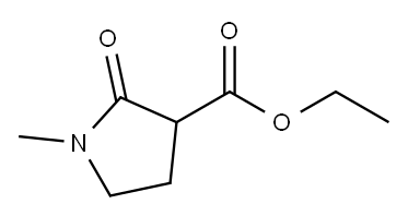 1-メチル-2-オキソピロリジン-3-カルボン酸エチル 化学構造式