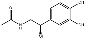 N-[(R)-2-(3,4-ジヒドロキシフェニル)-2-ヒドロキシエチル]アセトアミド 化学構造式