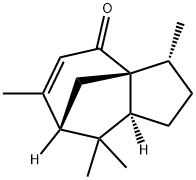 (3R)-1,2,3,7,8,8aβ-ヘキサヒドロ-3β,6,8,8-テトラメチル-4H-3aα,7α-メタノアズレン-4-オン 化学構造式