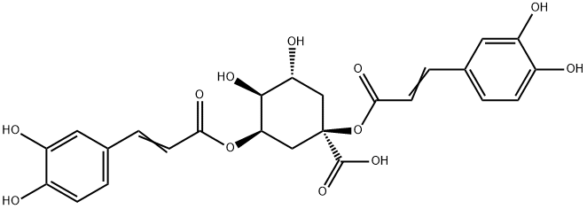 (1R)-1β,3β-ビス[[3-(3,4-ジヒドロキシフェニル)-1-オキソ-2-プロペニル]オキシ]-4β,5α-ジヒドロキシシクロヘキサンカルボン酸 化学構造式