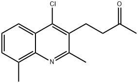 4-(4-クロロ-2,8-ジメチルキノリン-3-イル)ブタン-2-オン 化学構造式