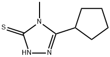 5-シクロペンチル-4-メチル-4H-1,2,4-トリアゾール-3-チオール 化学構造式