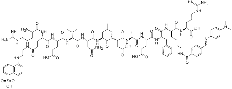 ARG-GLU(EDANS)-(ASN670, LEU671)-アミロイドΒ/A4プロテイン前駆体770(668-675)-LYS(DABCYL)-ARG 化学構造式
