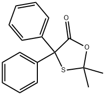 2,2-ジメチル-4,4-ジフェニル-1,3-オキサチオラン-5-オン 化学構造式