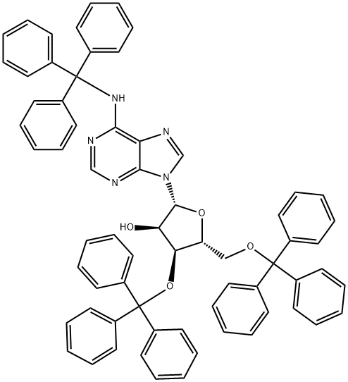 N-(Triphenylmethyl)-3'-O,5'-O-bis(triphenylmethyl)adenosine Structure