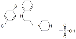 2-chloro-10-[3-(4-methyl-1-piperazinyl)propyl]-10H-phenothiazine monomethanesulphonate  Struktur