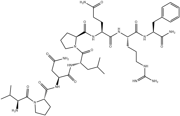 H-VAL-PRO-ASN-LEU-PRO-GLN-ARG-PHE-NH2 Struktur