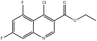 4-クロロ-5,7-ジフルオロキノリン-3-カルボン酸エチル 化学構造式