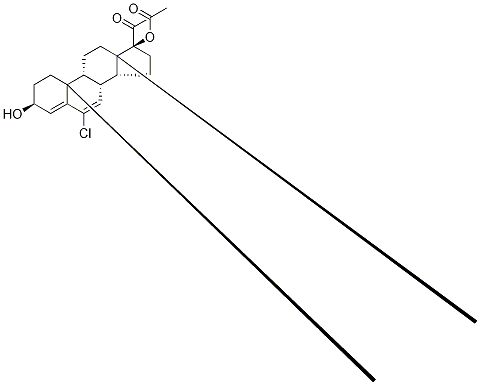 6-クロロ-3β-ヒドロキシ-17-アセトキシプレグナ-4,6-ジエン-20-オン 化学構造式