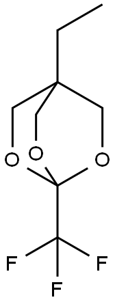 4-エチル-1-(トリフルオロメチル)-2,6,7-トリオキサビシクロ[2.2.2]オクタン 化学構造式