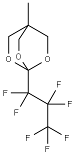 1-(1,1,2,2,3,3,3-heptafluoropropyl)-4-methyl-2,6,7-trioxabicyclo[2.2.2 ]octane Struktur