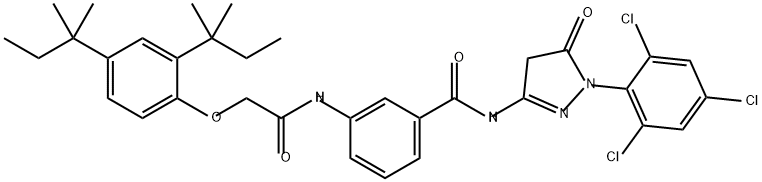 1-(2,4,6-三氯苯基)-3-[3-(2,4-二特戊基苯氧基)乙酰胺基]苯甲酰胺基-5-吡唑酮, 31188-91-7, 结构式