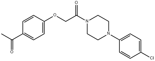 Piperazine, 1-((4-acetylphenoxy)acetyl)-4-(4-chlorophenyl)- 化学構造式