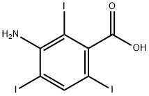 3-氨基-2,4,6-三碘苯甲酸 结构式