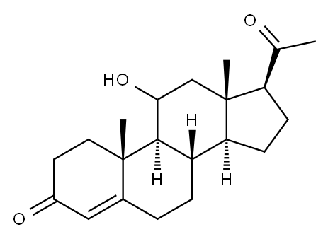 (8S,9R,10R,11R,13S,14S,17S)-17-acetyl-11-hydroxy-10,13-dimethyl-1,2,6,7,8,9,11,12,14,15,16,17-dodecahydrocyclopenta[a]phenanthren-3-one Struktur