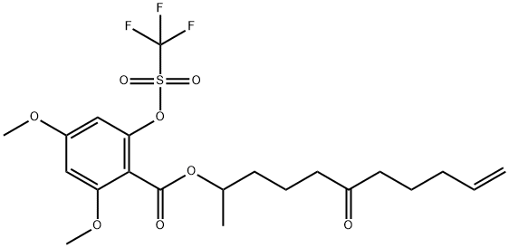 rac 2,4-Dimethoxy-6-[[(trifluoromethyl)sulfonyl]oxy]benzoic Acid 1-Methyl-5-oxo-9-decen-1-yl Ester
, 312305-41-2, 结构式