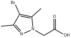 (4-ブロモ-3,5-ジメチル-1H-ピラゾール-1-イル)酢酸 化学構造式