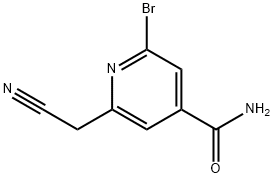 2-Bromo-6-(cyanomethyl)-4-pyridinecarboxamide Structure