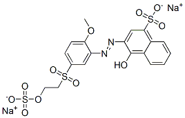 4-ヒドロキシ-3-[[2-メトキシ-5-[[2-(スルホオキシ)エチル]スルホニル]フェニル]アゾ]-1-ナフタレンスルホン酸ジナトリウム 化学構造式